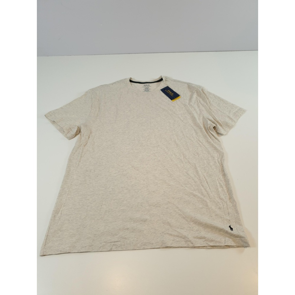 Polo Ralph Lauren Shirt Mens XL Beige Relaxed Fit Crewneck Cotton Logo Tee NWT
